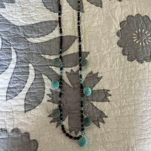 Hipchik Blue Pom Pom Necklace